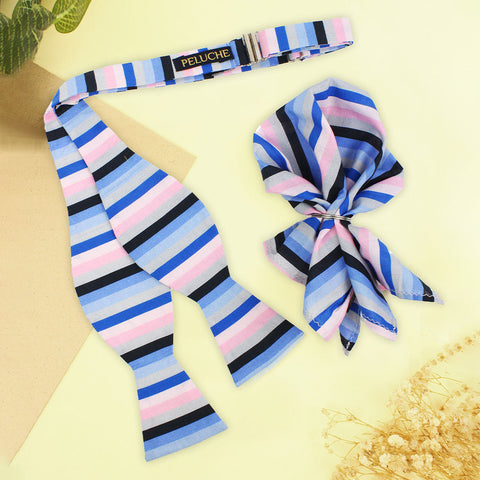 Open Bow Tie and Pocket Square Set for Men