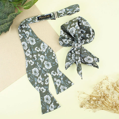 Open Bow Tie and Pocket Square Set for Men