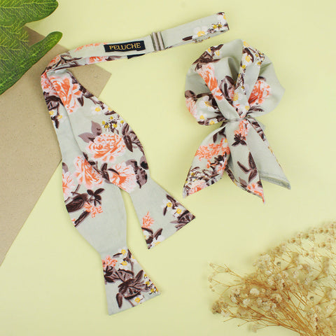Open Bow Tie and Pocket Square Set for Men