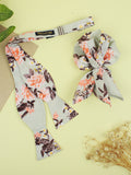 Peluche Covert Enlarged Floral Olive Open Bow Tie & Pocket Square Set for Men