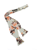 Peluche Covert Enlarged Floral Olive Open Bow Tie & Pocket Square Set for Men