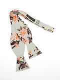 Peluche Covert Enlarged Floral Olive Open Bow Tie & Pocket Square Set for Men