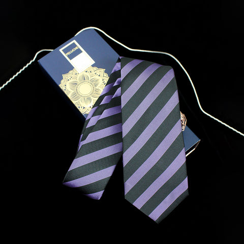 Peluche Stripy Microfiber Necktie for Men