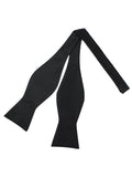 Peluche Noir Elegance Black Satin Open Bow Tie for Men