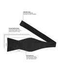 Peluche Noir Elegance Black Satin Open Bow Tie for Men