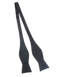 Peluche Noir Elegance Black Satin Open Bow Tie for Men