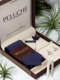 Musical Note Gift Box Includes 1 Neck Tie, 1 Brooch, 1 Pair of Cufflinks and 1 Pair of Collar Stays for Men | Genuine Branded Product from Peluche.in