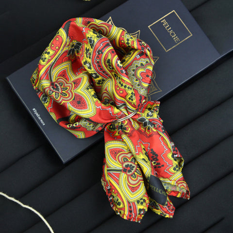 Peluche Paisley and Floral Pocket Square For Men