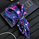 Peluche PolySilk Blue Printed Pocket Square For Men