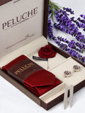 Roulette Wheel Gift Box Includes 1 Neck Tie, 1 Brooch, 1 Pair of Cufflinks and 1 Pair of Collar Stays for Men | Genuine Branded Product from Peluche.in