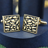 Peluche Golden Leopard - Cufflinks Brass, Enamel