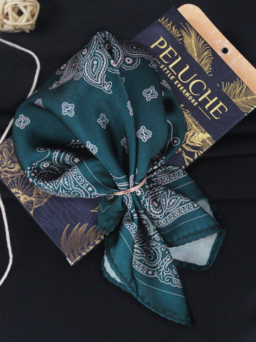 Peluche Paisley Luxe Royal Blue Pocket Square For Men