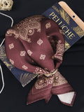 Peluche Paisley Luxe Burgundy Pocket Square For Men