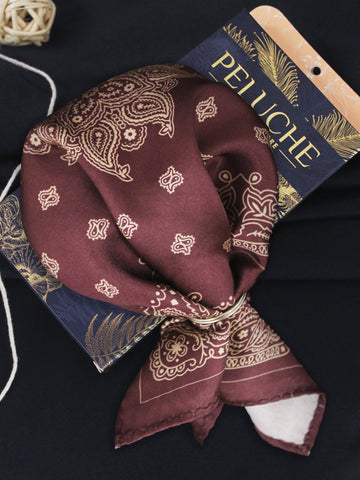 Peluche Paisley Luxe Burgundy Pocket Square For Men