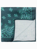 Peluche Imperial Paisley Dark Green Pocket Square For Men