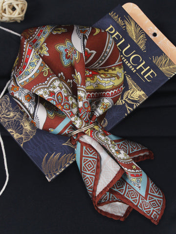 Peluche Noir Paisley Multicolor Pocket Square For Men