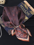 Peluche Paisley Luxe Brown Pocket Square For Men