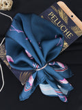 Peluche Flamingo Bloom Navy Blue Pocket Square For Men
