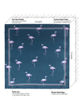 Peluche Flamingo Bloom Navy Blue Pocket Square For Men
