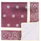 Peluche Petal Fold Burgundy Pocket Square For Men