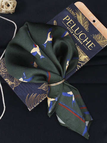 Peluche Sky Plume Green Pocket Square For Men