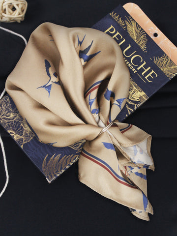 Peluche Sky Plume Beige Pocket Square For Men