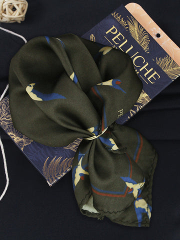 Peluche Sky Plume Black Pocket Square For Men