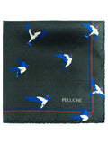 Peluche Sky Plume Black Pocket Square For Men