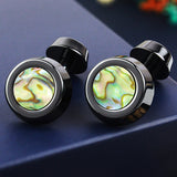 Peluche Sexy Cerami Abalone Shell Cufflinks Brass, Semi Precious, Stone Studded, Natural Certified Stone, Abalone Abalone Shell Stone