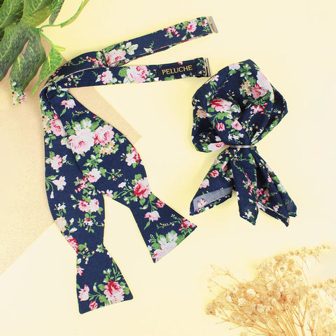 Open Bow Tie and Pocket Square Set for Men