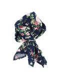 Peluche Floral Print Blue Open Bow Tie & Pocket Square Set for Men