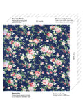 Peluche Floral Print Blue Open Bow Tie & Pocket Square Set for Men