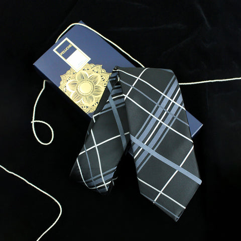 Peluche Refined Check Microfiber Necktie For Men