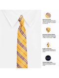 Peluche Polished Yellow Microfiber Necktie For Men