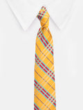 Peluche Polished Yellow Microfiber Necktie For Men
