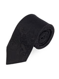 Peluche The Black Spike Black Color Microfiber Necktie For Men