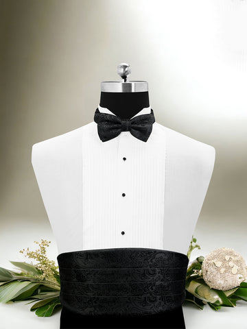 Peluche Classic Dapper Black Cummerband & Bowtie Set