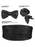 Peluche Classic Dapper Black Cummerband & Bowtie Set