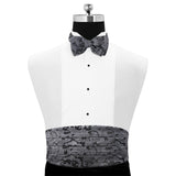 Peluche Elegante Ensemble Black Cummerband & Bowtie Set