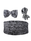 Peluche Elegante Ensemble Black Cummerband & Bowtie Set