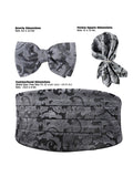 Peluche Elegante Ensemble Black Cummerband & Bowtie Set