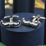 Peluche Manly Moustache - Silver Cufflinks Brass, Metal