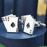 Peluche Gamble in Style - Red and Silver Cufflinks Brass, Enamel