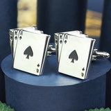 Peluche Gamble in Style - Black and Silver Cufflinks Brass, Enamel
