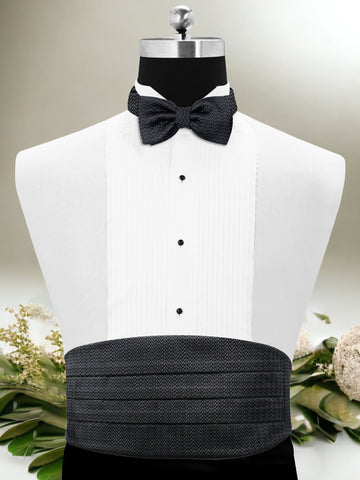 Peluche Regal Attire Black Cummerband & Bowtie Set