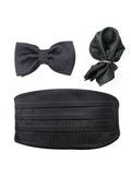 Peluche Regal Attire Black Cummerband & Bowtie Set