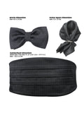 Peluche Regal Attire Black Cummerband & Bowtie Set