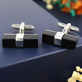 Peluche King's Ransom - Black Cufflinks Brass, Stone Studded, Culture Stone, Black Onyx Stone