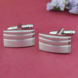 Peluche Elegance - Silver Matt and Gloss Cufflinks Brass, Metal