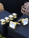 Peluche Golden MOP Studded Cufflink and Shirt Studs